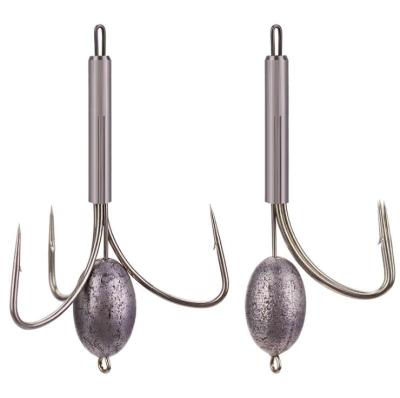 China New Large Durable Fishing Tackle LRLRLK Triple Sharpened Strong Fishing Hooks With Lead Sinker Weight For Outdoor Game Sports Purpose for sale