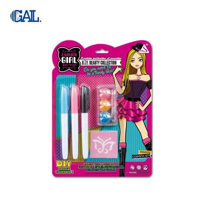 China Make Up To Make Up Brush Set With Lip Gloss And DIY Tatoo For Girl Toys for sale