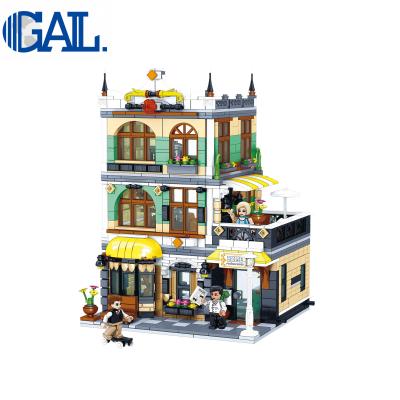 China New Design Intellectual Development Rome Restaurants Street View 1186pcs Plastic Blocks Toys For Children for sale