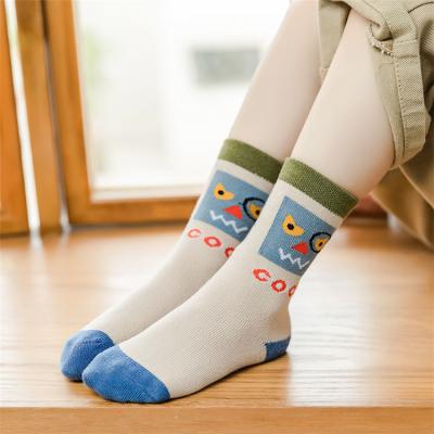 China Breathable Solid Color Cute Cartoon Young Boy Tube Bangs Crew Logo Kids Socks Cotton Custom Made High Quality for sale