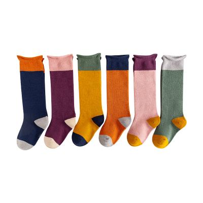 China Solid Color Breathable Soft Cotton Winter Socks Children Eager School Socks Teen Girl Tube Socks for sale