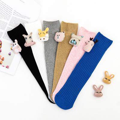 China China Manufacture Breathable Warm Mid-tube Young Baby Booties Solid Color Soft Cartoon Booties For Girl for sale