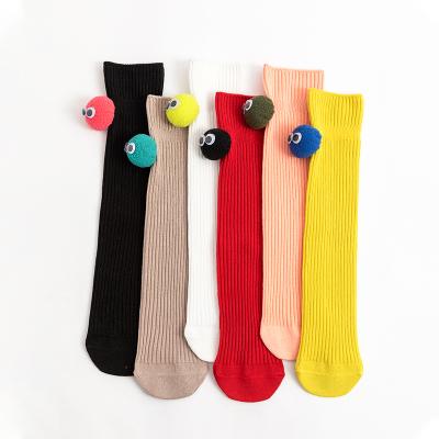 China Wholesale Breathable Candy Color Stripe Cotton Kids Socks Crew Cute Kids Girls Tube Socks For Dress for sale