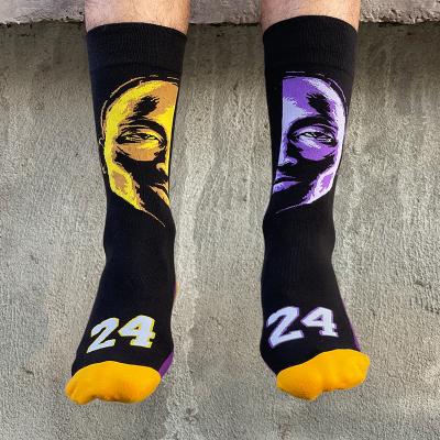 China Fashionable Funny Printed Basketball Socks Men Breathable Black Sports Socks Good Quality Socks for sale