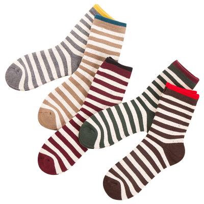 China QUICK DRY Stripe Men's Winter Thickened Candy Socks Medium Tube Socks Casual Thick Towel Crew Socks Hosiery for sale