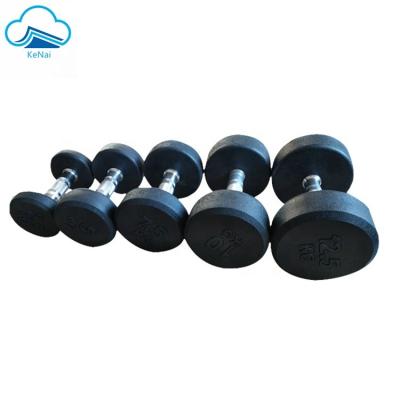 China Fitness Center Gym Equipment PS-D39 Black Dumbbell Round Rubber Set for sale