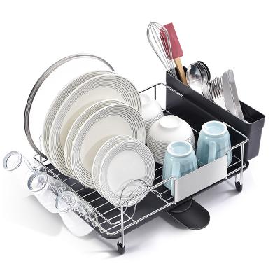 China 304 sus Large Capacity Rust Dish Rack Rack Single Row Dish Anti Drying Rack 304 Stainless Steel Kitchen Dish Drying Rack for sale