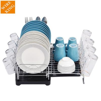 China US Stocked Stand Up Expanding Dish Drying Rack Silicone Sponge Rack Wire Utensil Folding Dish Drainer Rack For Kitchen for sale