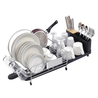 China Kitchen Storage Dish Drainer Rack Buffet Storage Drying Rack Adjustable Dish Rack Viable for sale