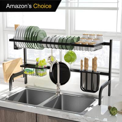 China Stocked 2021 New Expandable Over Sink Dish Drying Rack Dish Drainer Kitchen Untensil Storage Holder Adjustable Dish Rack For Kitchen for sale