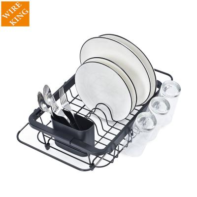 China Amazon Stocked Best Selling Expandable Steel Dry Rack Folding Dish Drying Rack Dish Rack Adjustable Dish Drainer Rack For Kitchen for sale