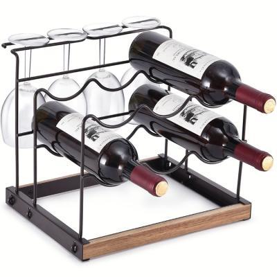 China Amazon Stocked Free Standing Detachable Wine Rack Cellar Shelf Storage Rack Buckets Wine Display Rack For Home Deco for sale