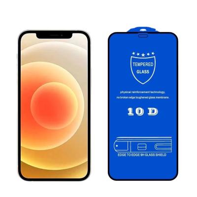 China Full Screen 10d Mobile Phone Screen Protector For Iphone 12 pro Max Tempered Glass Screen Protector for sale