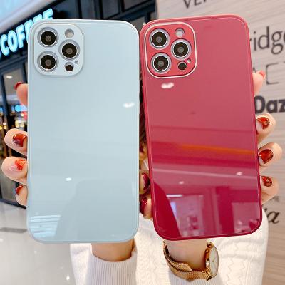 China Anti-fall For Apple Xr Pro Iphone12 11 Mobile Phone Case Macaron Tempered Glass Case Mobile Phone Case for sale