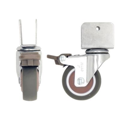 China Others 2021 Widely Use U Bracket Shape Locking 1.5 Inch Movable Strip Furniture Caster Wheels for sale