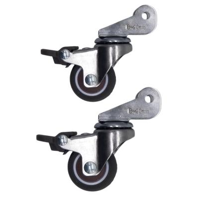 China Medical Easy Installation Locking Swivel 1.5 Inch Light Duty Medical Tape Caster Wheels With Brake for sale