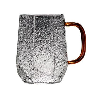 中国 Diamond Pattern Clear Glass Coffee Mugs  Borosilicate LHDW018 All-Season 販売のため