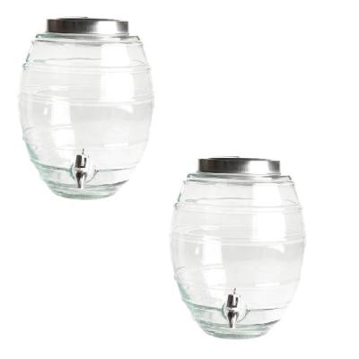 China Retro Style Mason Jar Drink Dispenser 2 Gallons Metal Lid Rustic Glass LHBD016 zu verkaufen