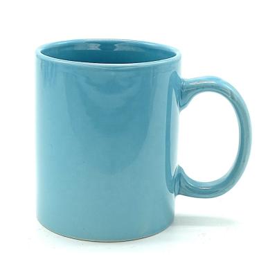 China Aqua Blue 11oz Ceramic Coffee Cup Classic blank Sustainable print custom logo zu verkaufen