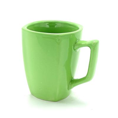 China Teal Green ceramic mugs bulk price Square unique ceramic coffee mugs for sale