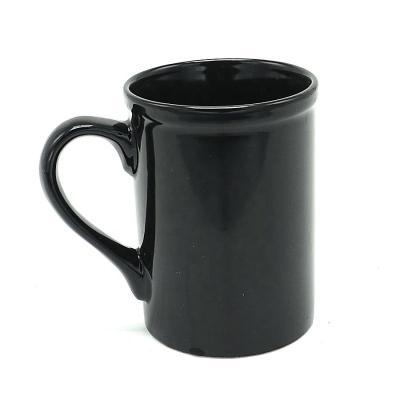 China Large Ceramic Coffee Cup 16 Ounce Black Glosssy Modern Style LHCM086 zu verkaufen