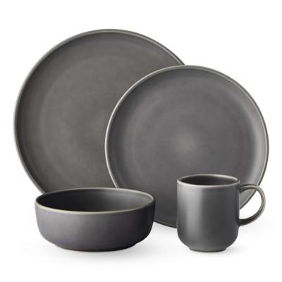 Китай 16piece Matt Stoneware Dish Set Grey Slate On-glazed Sustainable продается