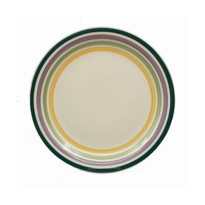 China Rustic Brand Rainbow Stripe Ceramic Stoneware Dinner Plates Set at Muanfacturer Price à venda