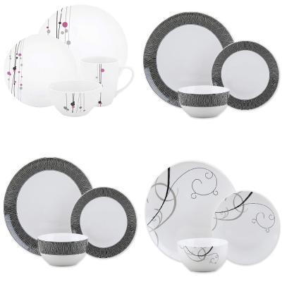 China 16-Piece Assorted Colors Porcelain Dinnerware Set Plates and Bowls Set Mugs (Service for 4) zu verkaufen