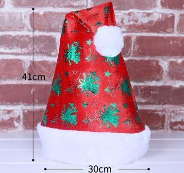 China Christmas decorations Christmas hat belt design decorative pattern non-woven adult luminous Christmas hat children gifts for sale