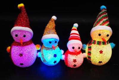 China Christmas acrylic  glowing snowman,Flash Santa Claus, Christmas small gifts furnishing articles children's toys for sale