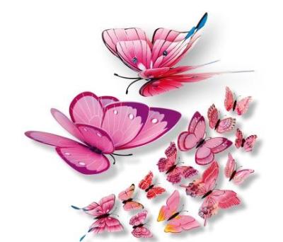 China Simple 3D simulation butterfly, double. Wall stick, bedroom adornment, holiday gifts, Christmas decorations for sale