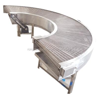 China Heat Resistant Non-calibrated Type Belt Turn Mesh Band Chain Plate Conveyor 90 Degree 180 Degree 360 ​​Degree Rotate for sale