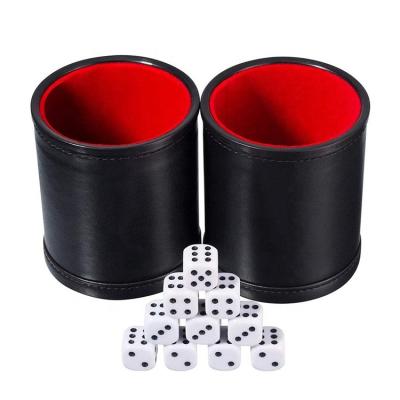 China For entertainment at bar casino KTV plastic liar/promotional gift bar ktv/club beer Custom Games Shaker Leather Dice Cup for sale