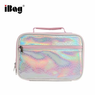 China Holographic Squad Bling Bag Squad Baby Lunch Bag Iridescent Cooler Bag Adorable Cute Shiny Iridescent Mermaid TPU Squad Lunch Bag for sale