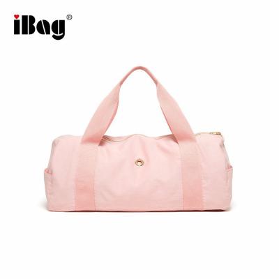 China Cute Workout Canvas Duffel Bag Women High Quality Super Round Duffel Bag Canvas Cotton Workout Gym Bag And Roomy With Gold Hardware for sale