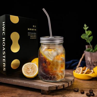 China Caffeinated Premium Quality Cold Brew Arabica Black Coffee Extract Liquid Coffee Concentrate Cold Brew Coffee for sale