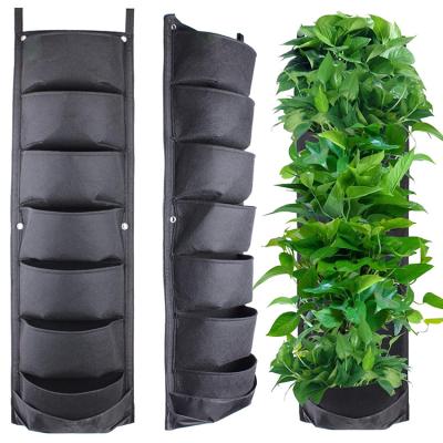 China Eco-friendly Wall Hanging Grow Bag Planter Held Growing Bag Plant Strawberry Flower Outdoor Hanging Grow Bags for sale