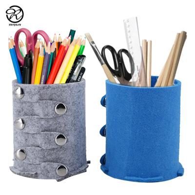 China New Design Customized Design Felt Foldable Felt Pencil Holder Pen Pot Pen Case Bag Decorative Pen Holder Office Customs Desk for sale