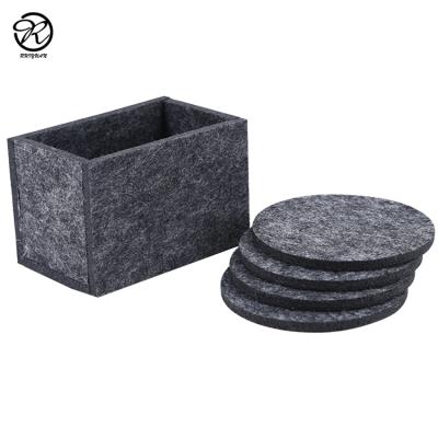 China Viable custom felt drink coaster 10pcs set glass craft felt cup coaster promotion round coaster felt for sale