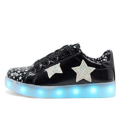 China New Model Light Promotional Price Size 30-35 Rechargeable Kids Light Shoes Led Sneakers For Kids for sale