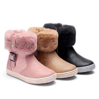 China Private Label Girls New Design Kids Flat Fashionable Unique Casual Flat Boots Winter Warm Boot Shoes for sale