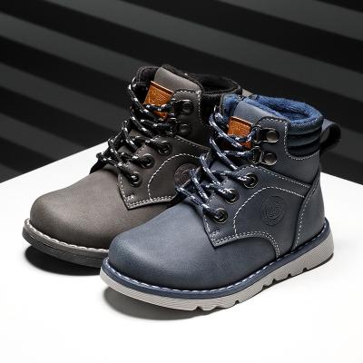 China New Arrivals Boys Non-slip Wearable Casual Boots Round Lace Up Comfortable Walking Boots For Kids for sale