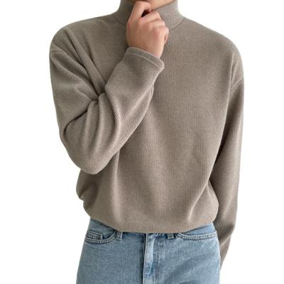 China Anti-wrinkle Fashion trend thickened cotton with long-sleeved T-shirt autumn new high-neck solid color loose men's T-shirt for sale