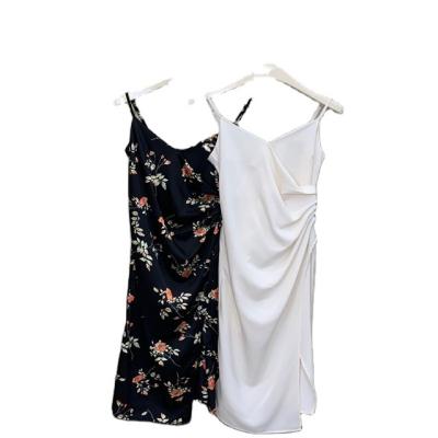 China Anti-Static 2023 Summer New High Waist V Neck Printed Halter Senior Sexy Split Casual Long Dresses for sale