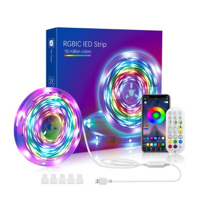 China Duocol X App Multifunctional New Product SMD 5050 LED Strip Light Kit IP20 5m APP Control RGB IC Led Strip Lights for sale