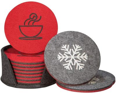 China Sustainable Felt Place Mat Coaster Set Heat Resistance Eco - Friendly Material Felt Drink Coaster for sale