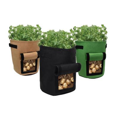 China Breathable Felt Plant Plant Growing Bags For Potato Tomato Plant for sale