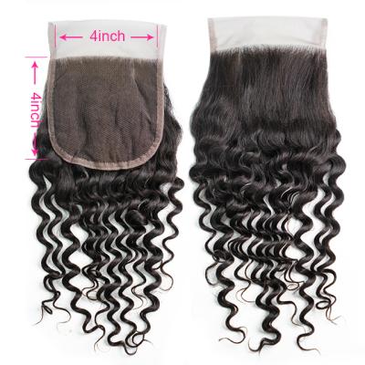 China Hd 4X4 Virgin Hair Piece Wxj Aligned Hair Clip Free Headband Cuticle Aligned Tangle Free, Cuticle Aligned Human Hd Lace Up Closure Hair, Wholesale Price Hair Bundles With Closure for sale