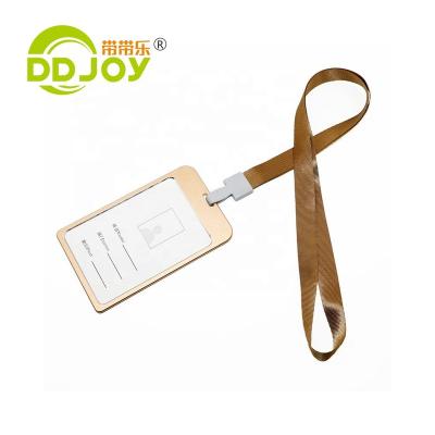 China High Quality Silicone Soft Case with Lanyard/Custom Work ID Card Holder Aluminum Alloy Student Badge Card Cover Set for sale