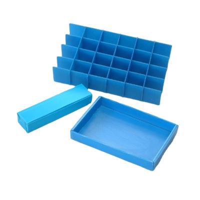 China Eco - Friendly PP Corrugated Sheet Grid Storage Containers With Plastic Storage Box Separation for sale